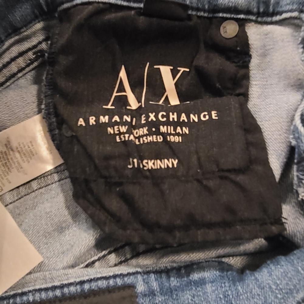 #100 - Armani Echange Blue Denim Skinny Jeans, 27 - Picture 8 of 8